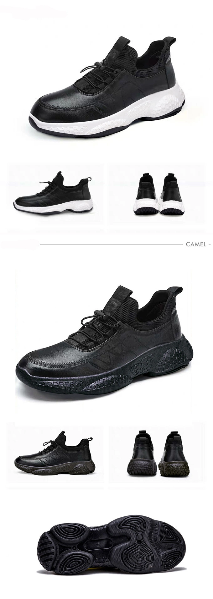 2020 China Factory High Quality PU Upper Shoes Lace up School Boys Plain Black Classic Sports Casual Shoes for Men