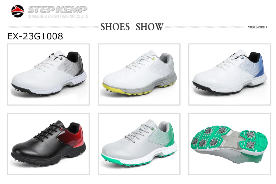 New Design Custom Men Women Waterproof Rubber PU Spikes Golf Shoes Ex-23G1008