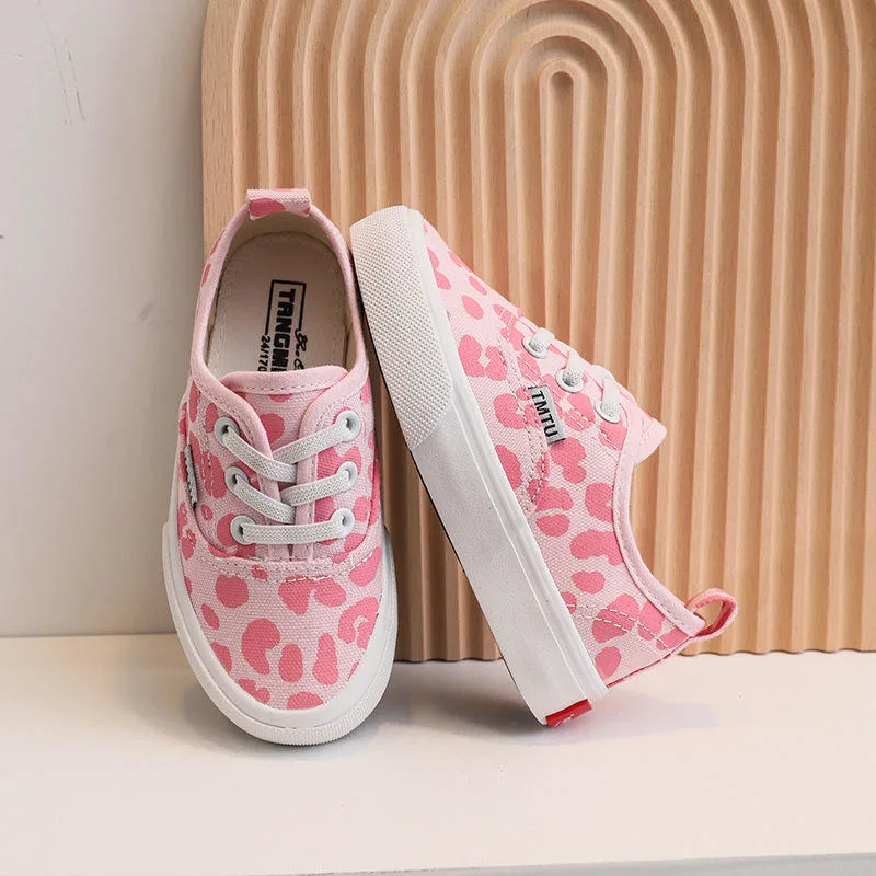 Hot Selling Girls White Shoes Spring Cartoon Kids Children Fashion Canvas Shoes